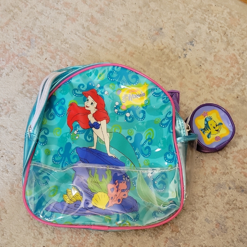 Disney Ariel and Flounder Teal Backpack Set
